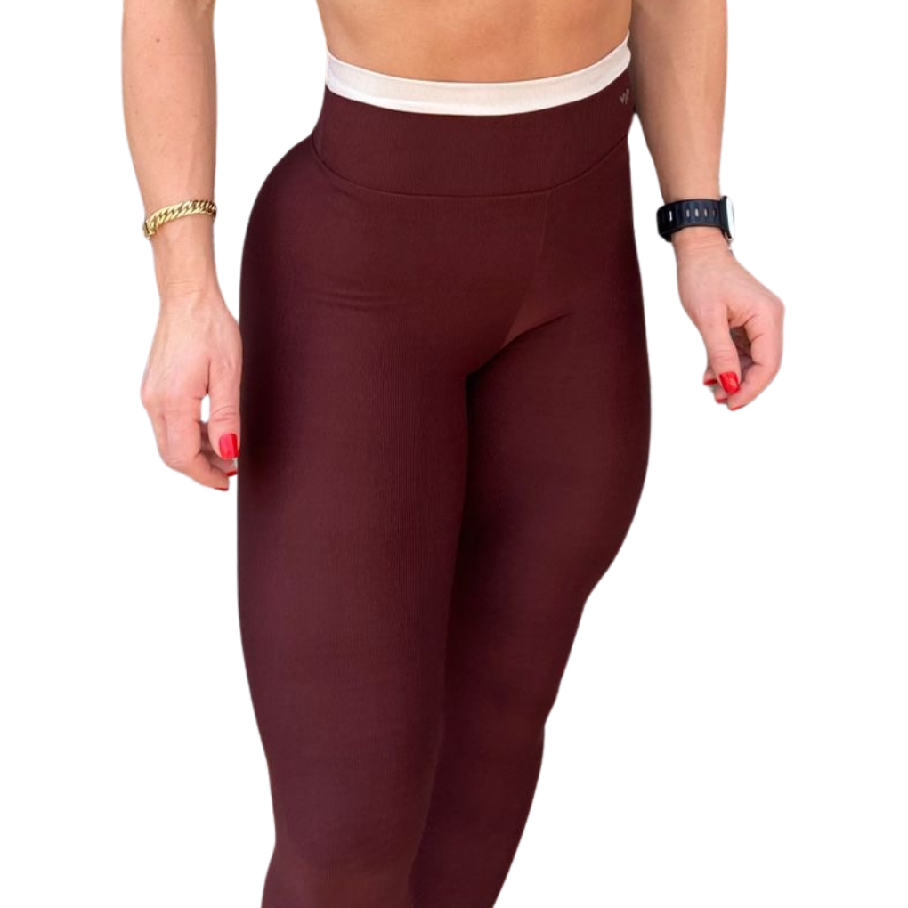 CALÇA CANELADA CÓS DUPLO