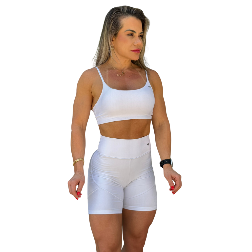 SHORTS CANELADO RECORTE